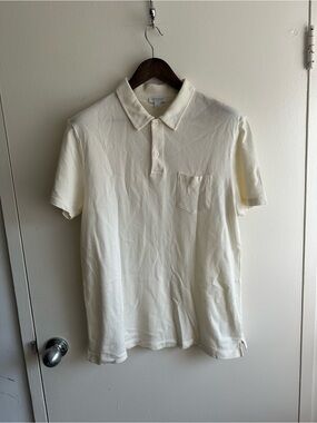 Sunspel Riviera Cream Short-Sleeve Pocket Polo James Bond Class USL
